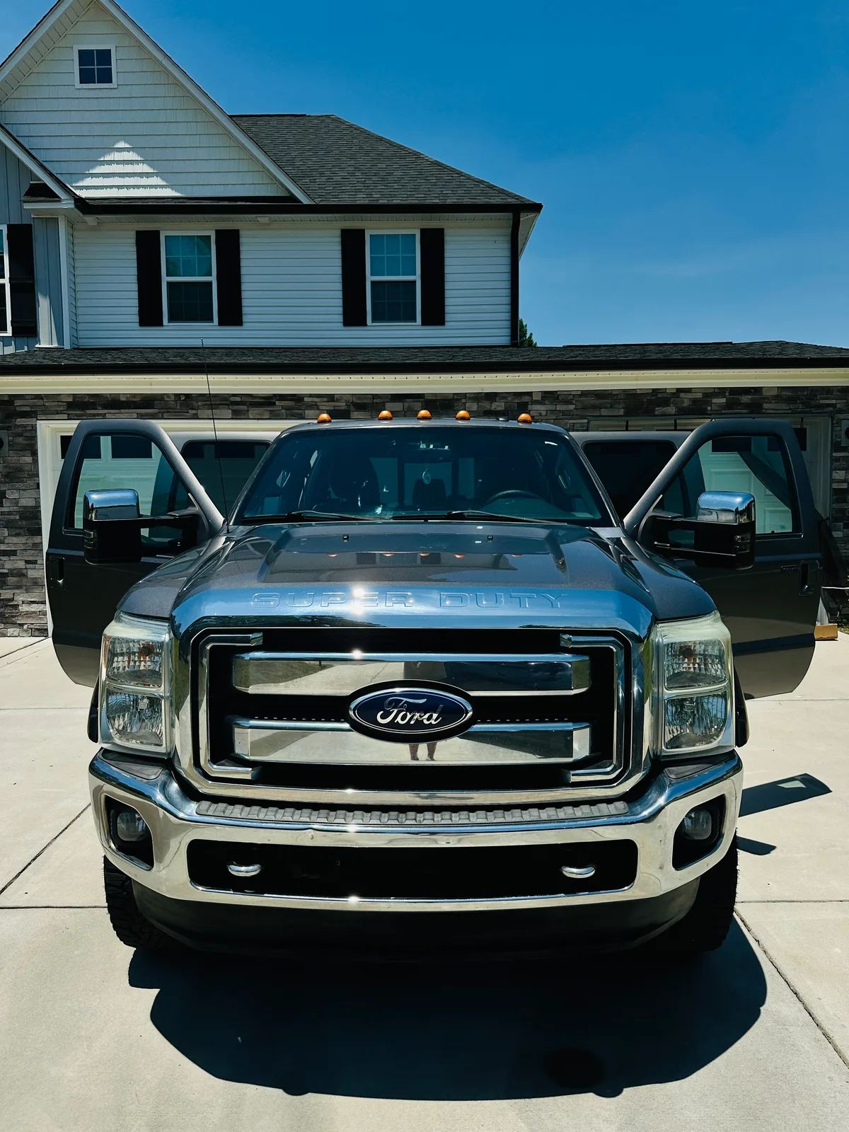 Ford Super Duty front exterior after detail — polished grille and chrome Pinehurst NC